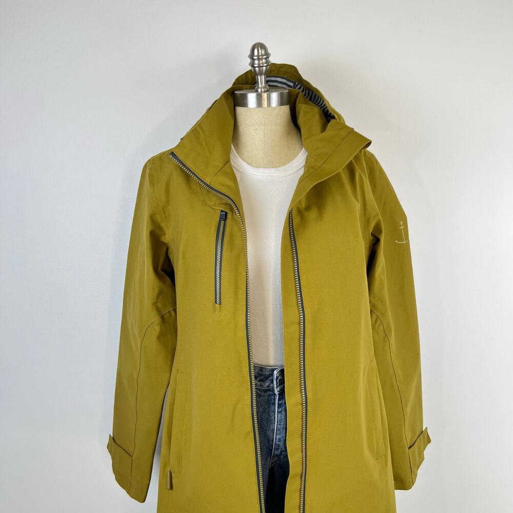 Seasalt Cornwall RAIN Coverack Waterproof Yellow Green Pear Rain Coat Jacket (8) - Picture 11 of 16